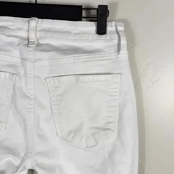 Lucky Brand Size 4/27 Solid White Denim Ava Mid-Rise Skinny Jeans 28x27 - Flaws - Picture 5 of 7
